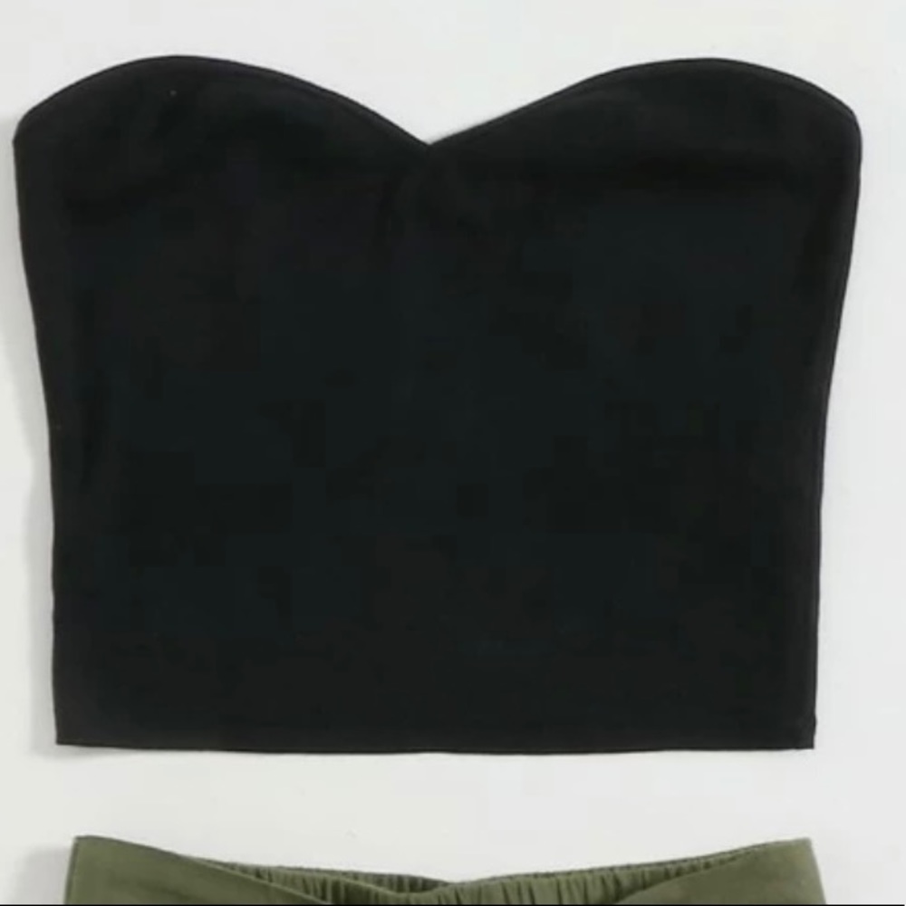 Tube top and shorts outfit